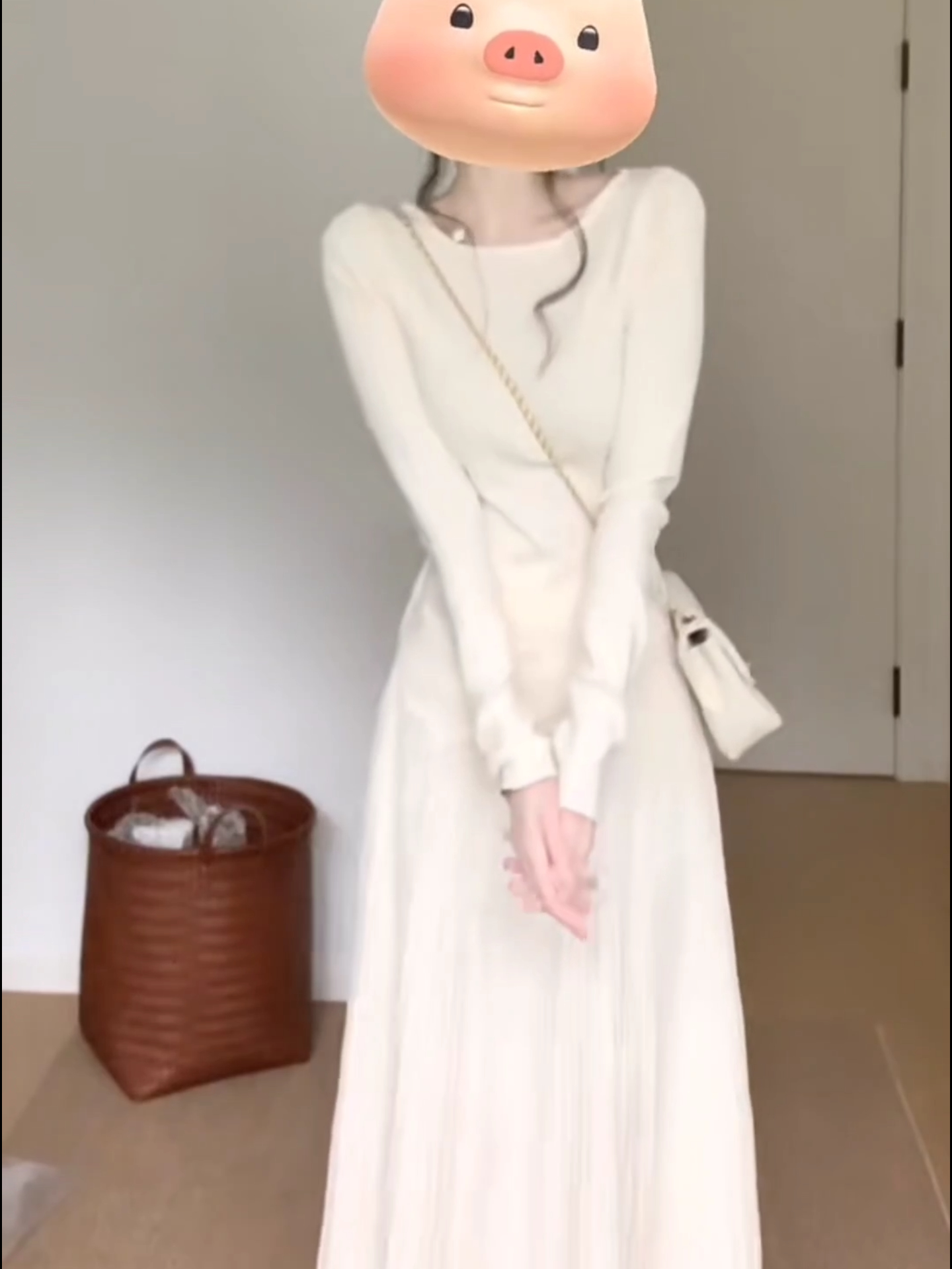 French Style Two-Piece Knit Set for Women Slim Waist Long Sleeve Top and Midi Skirt Fall 2025