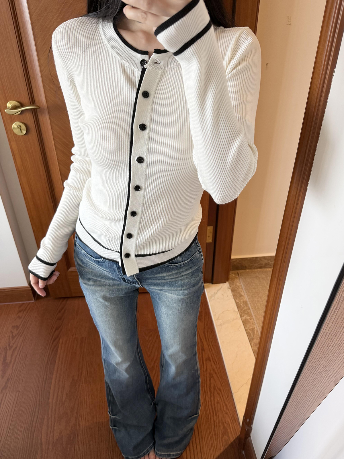 French Style Knit Cardigan Women's Fall Lazy Soft Base Layer Top - Style 5cd272