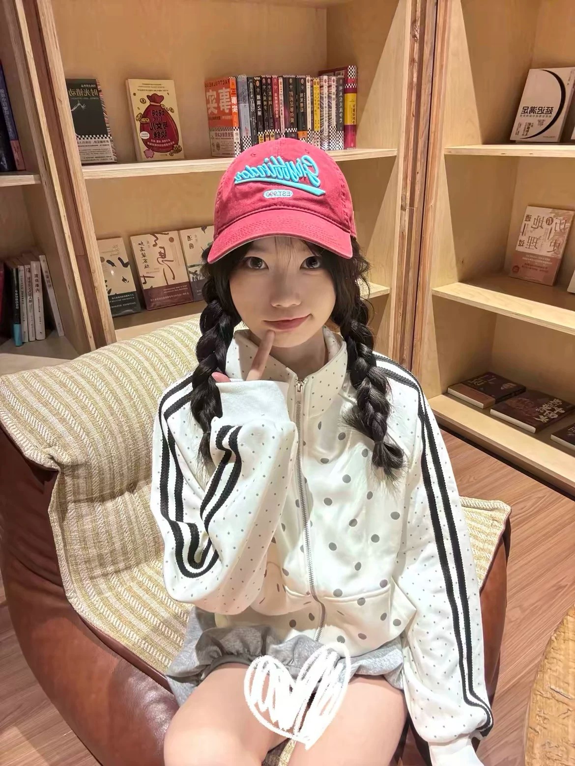 American Retro Polka Dot Sweatshirt Jacket Women 2026 Fall Winter Loose Casual Stand Collar Top